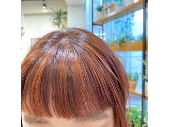 オレンジベージュ 前髪にもハイライト_20200918_1